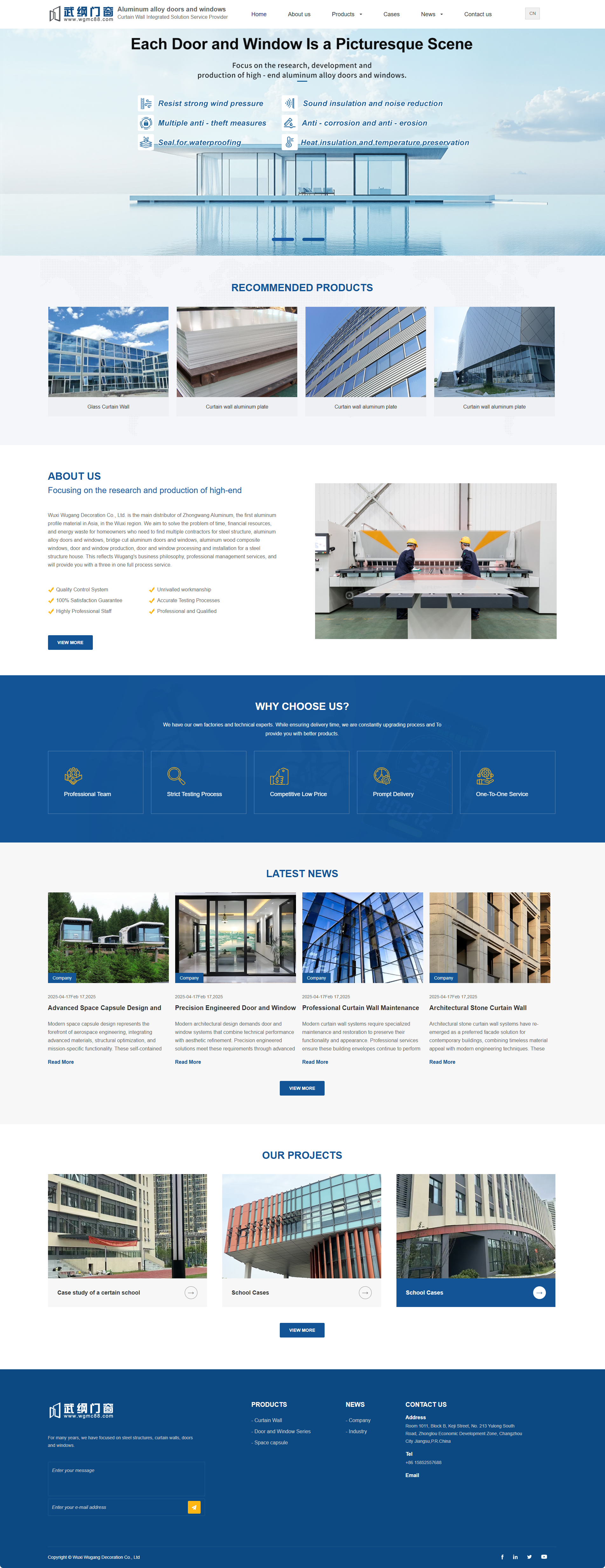 無錫武綱裝飾裝潢有限公司營銷型英文站制作建設開發(fā)案例 PC端預覽圖