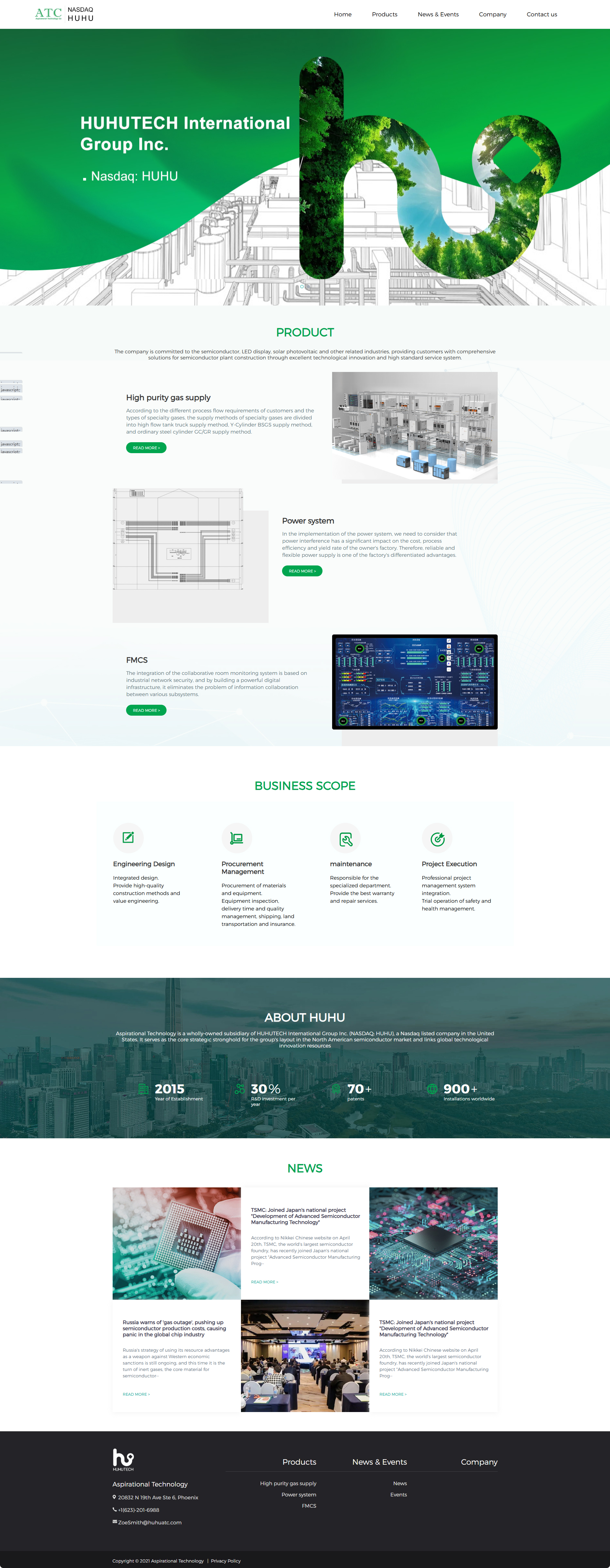 美國納斯達(dá)克上市公司虎虎科技美國英文網(wǎng)站設(shè)計(jì)制作案例 PC端預(yù)覽圖